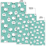 Cute Sheep Green Background Area Rug