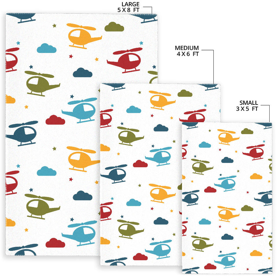 Colorful Helicopter Pattern Area Rug