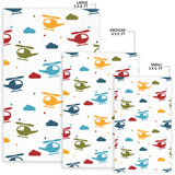 Colorful Helicopter Pattern Area Rug