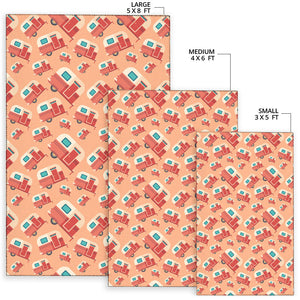 Camper Van Pattern Print Design 03 Area Rug
