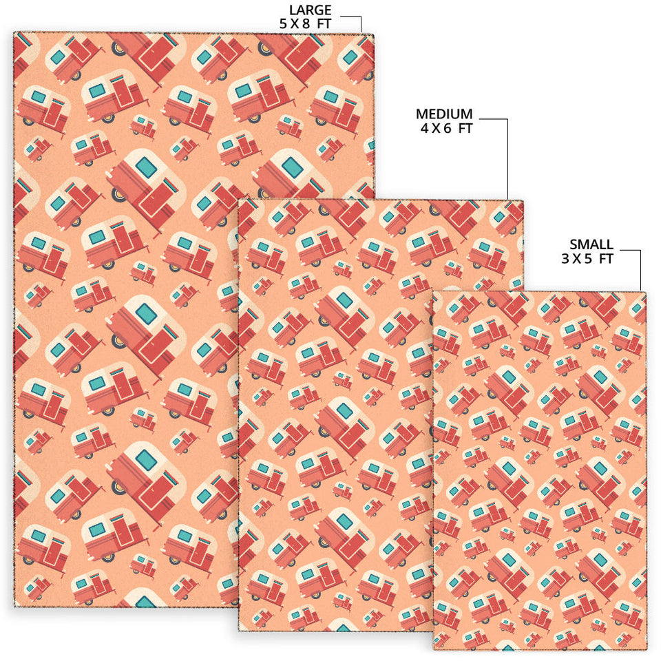 Camper Van Pattern Print Design 03 Area Rug