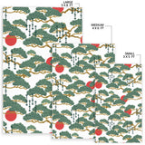 Bonsai Red Sun Japanese Pattern Area Rug