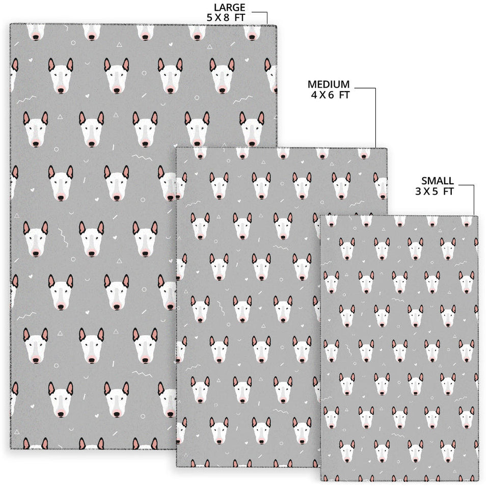 Bull Terrier Pattern Print Design 05 Area Rug