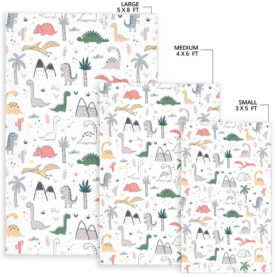 Cute Cartoon Dinosaurs Tree Pattern Area Rug