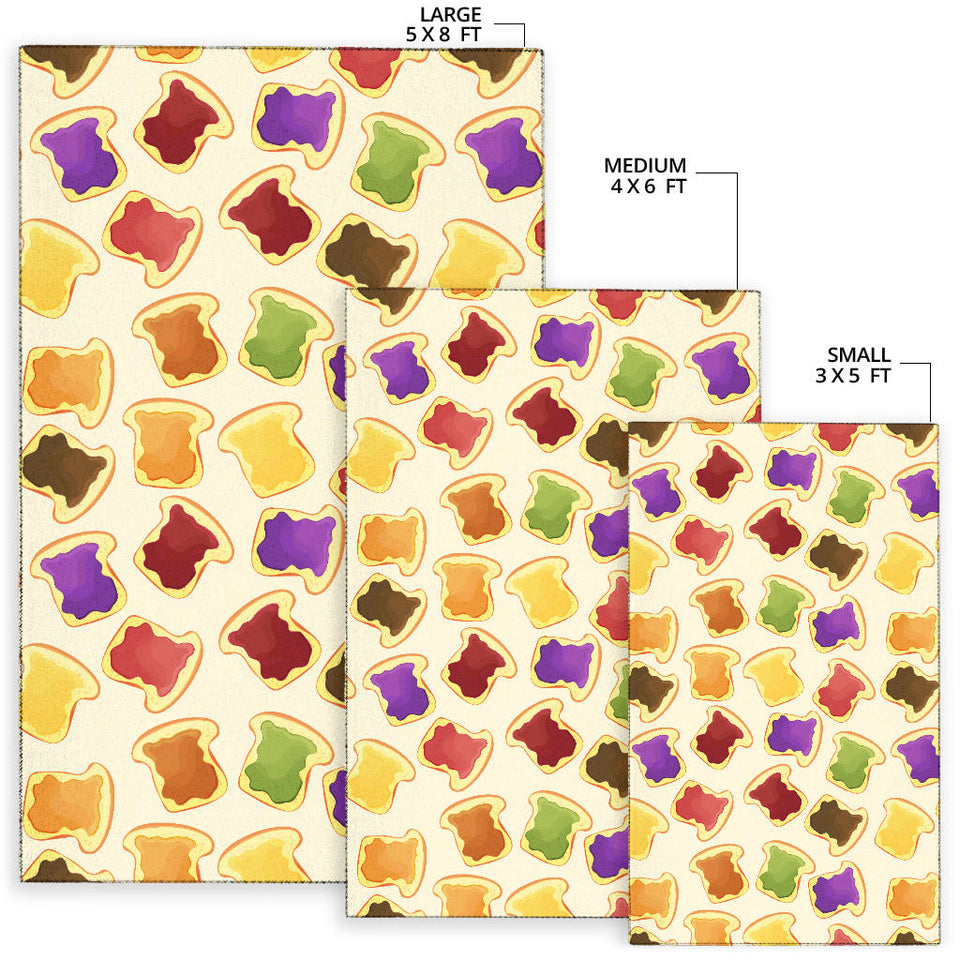Bread Toast Pattern Print Design 02 Area Rug