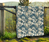 Shell Polynesian Tribal Design Pattern Premium Quilt