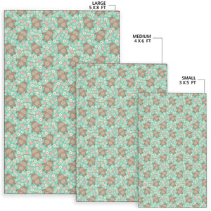 Hippopotamus Pattern Print Design 02 Area Rug