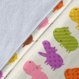 Hippopotamus Pattern Print Design 01 Premium Blanket