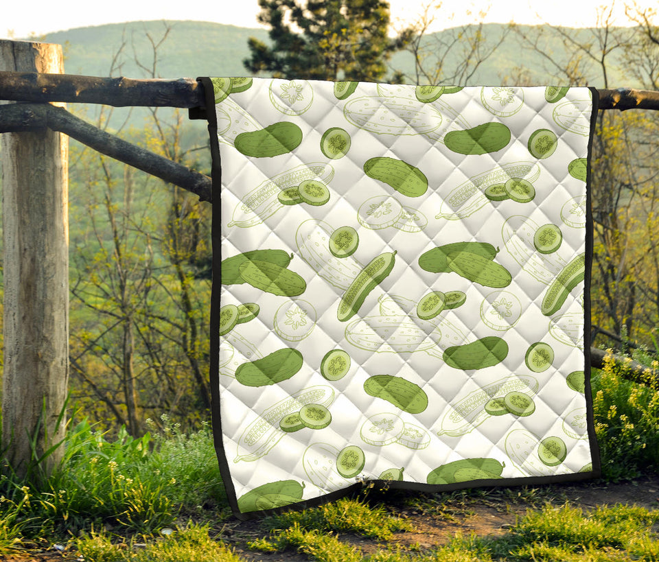 Cucumber Sketch Pattern Premium Quilt