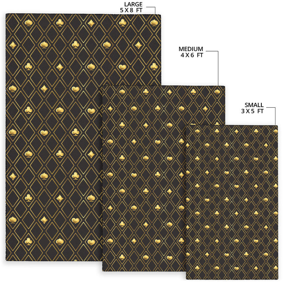 Casino Cards Suits Pattern Print Design 01 Area Rug