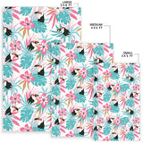 Toucan Tropical Flower Leave Pattern Area Rug