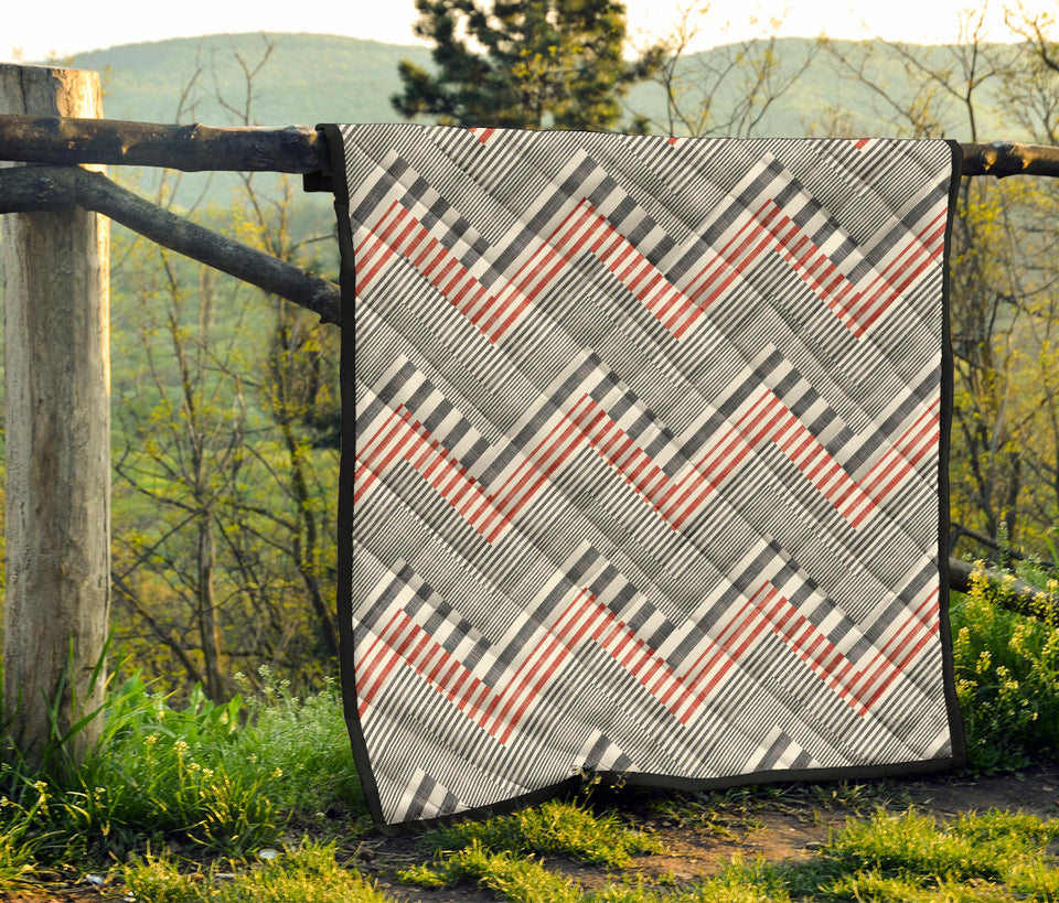 Zigzag Chevron Striped Pattern Premium Quilt