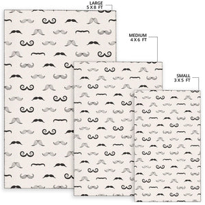 Mustache Beard Pattern Print Design 05 Area Rug
