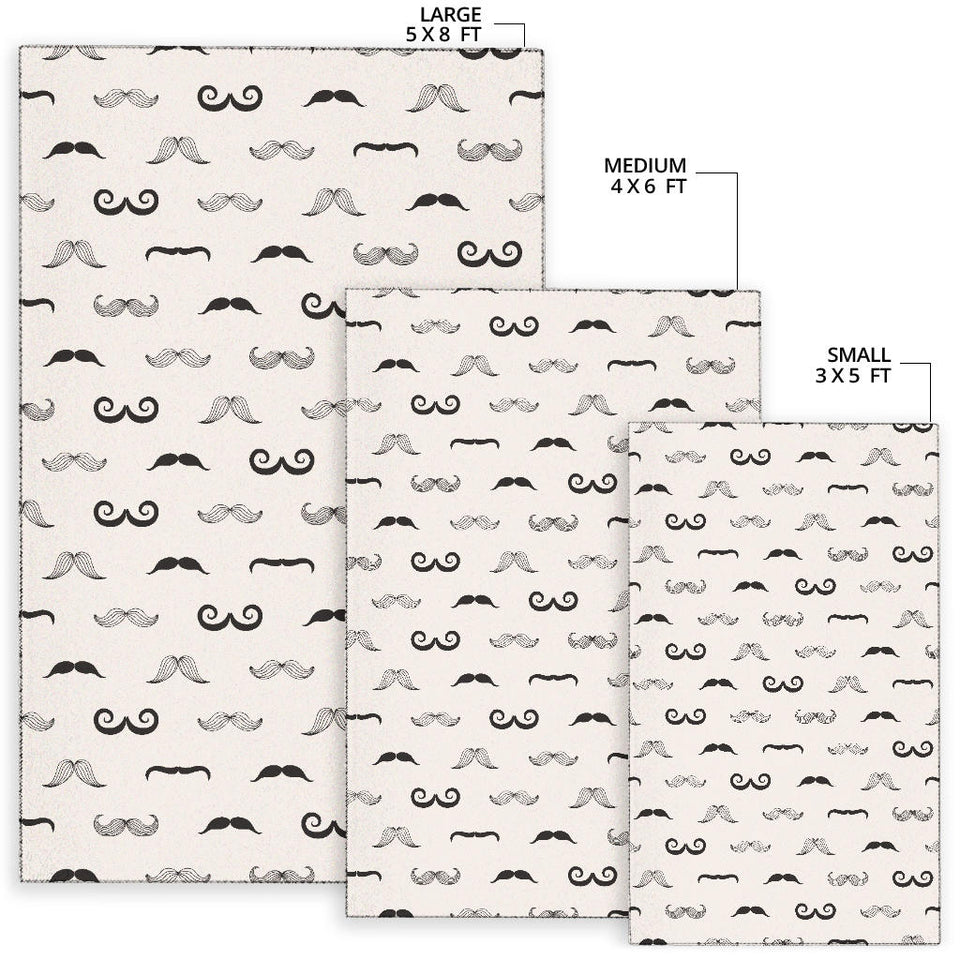 Mustache Beard Pattern Print Design 05 Area Rug