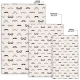 Mustache Beard Pattern Print Design 05 Area Rug