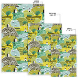 Hand Drawn Windmill Pattern Area Rug