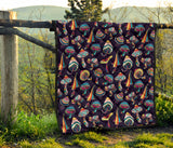 Colorful Mushroom Pattern Premium Quilt