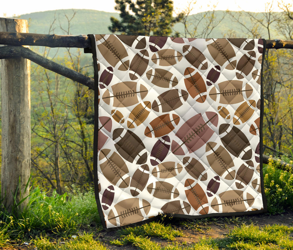 American Football Ball Pattern Premium Quilt
