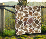 American Football Ball Pattern Premium Quilt