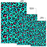 Green Leopard Skin Print Pattern Area Rug