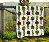 Colorful Apples Leave Zebra Stripe Premium Quilt
