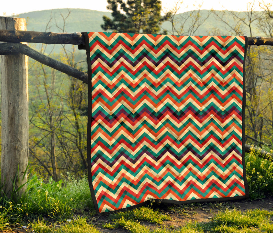 Zigzag  Chevron Colorful Pattern Premium Quilt