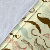 Mustache Beard Pattern Print Design 01 Premium Blanket
