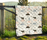 Polar Bears Star Poka Dot Pattern Premium Quilt