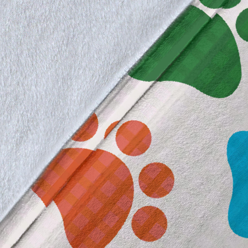 Dog Paws Pattern Print Design 01 Premium Blanket