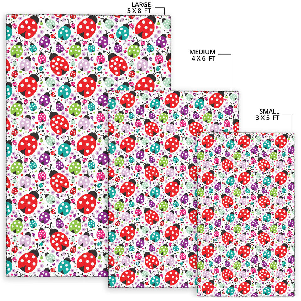 Ladybug Pattern Print Design 03 Area Rug