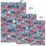 Hand Drawn Colorful Starfish Area Rug