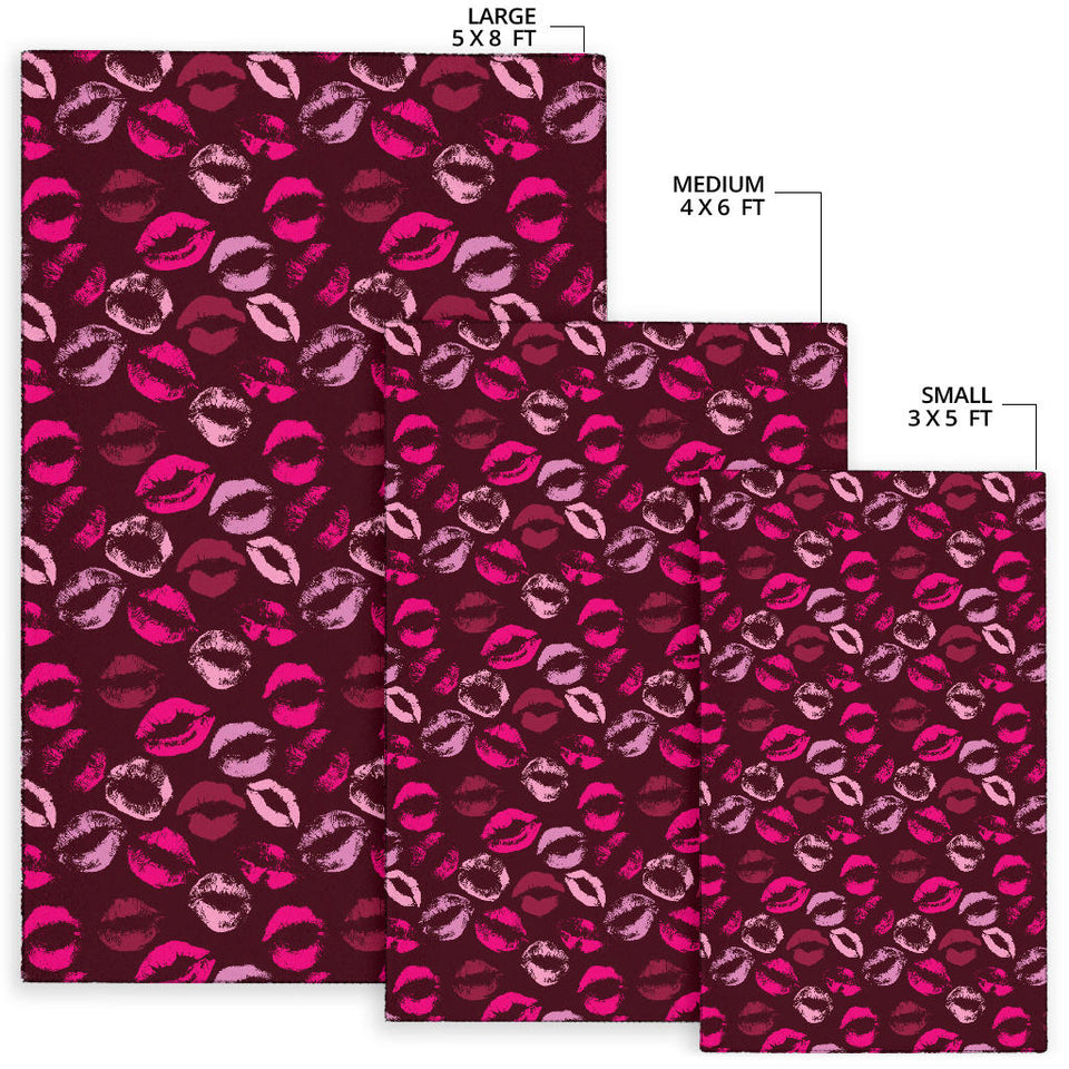 Lips Pattern Print Design 03 Area Rug