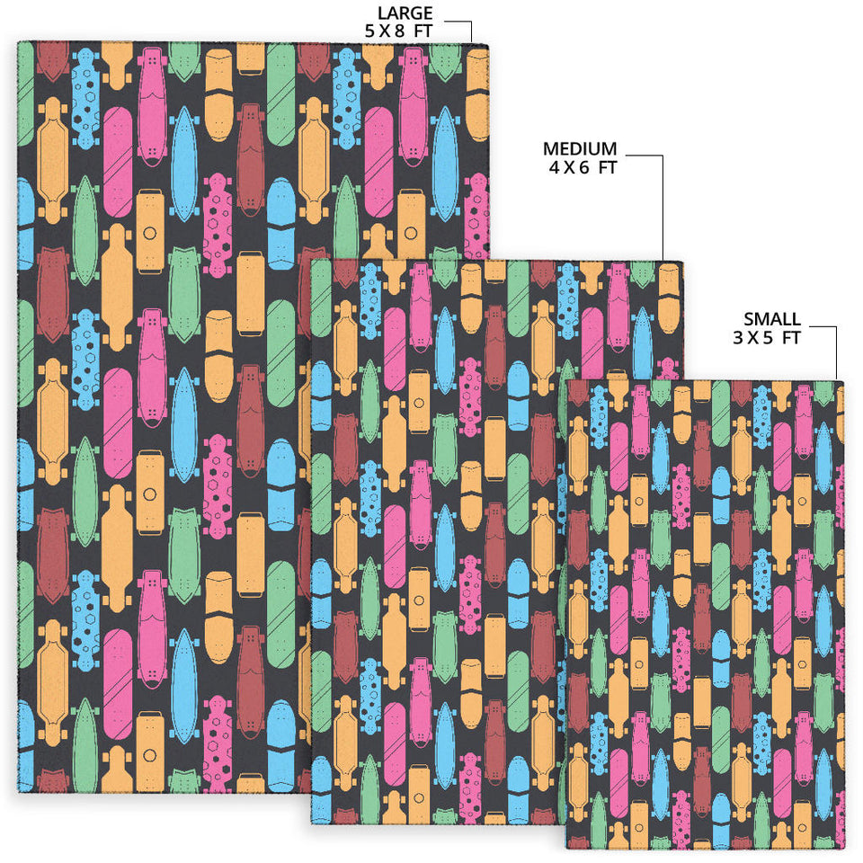 Skate Board Pattern Print Design 02 Area Rug