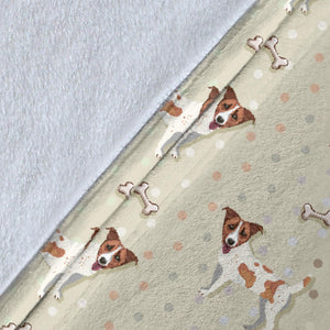 Jack Russel Pattern Print Design 02 Premium Blanket