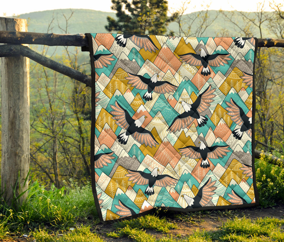 Eagle Pattern Print Design 02 Premium Quilt