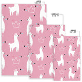 Llama Alpaca Pink Background Area Rug
