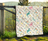 Colorful Unicorn Pattern Premium Quilt