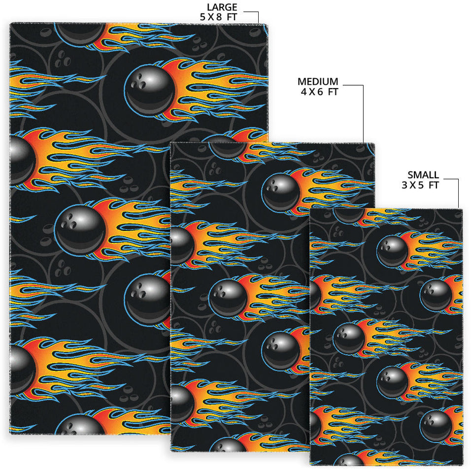 Bowling Balls Flame Pattern Area Rug