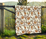 Sloths Hanging On The Tree Pattern Premium Quilt