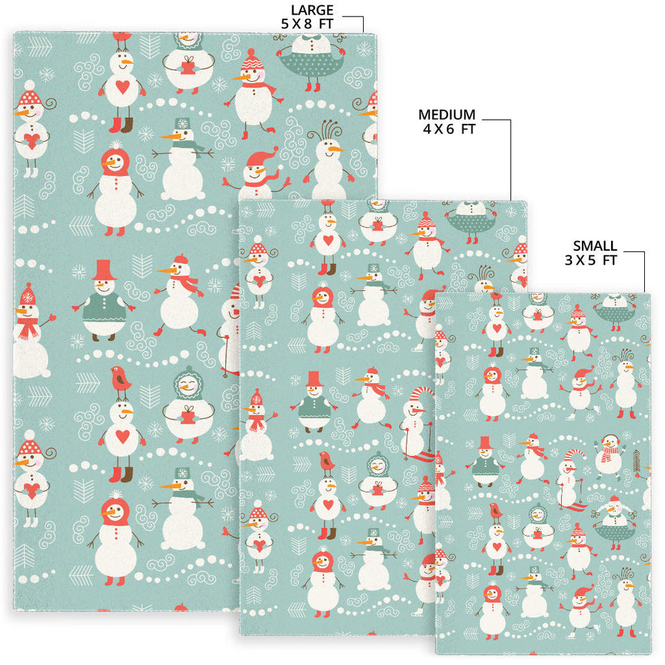 Cute Snowman Pattern Area Rug