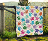 Dog Paws Pattern Print Design 01 Premium Quilt
