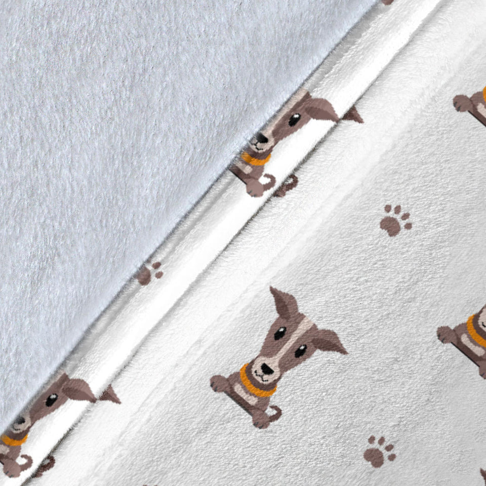 Greyhound Pattern Print Design 05 Premium Blanket