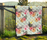 Colorful Orchid Flower Pattern Premium Quilt