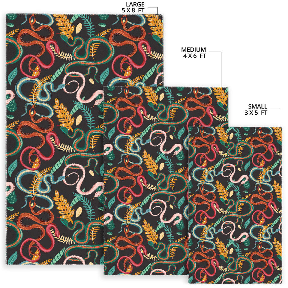 Colorful Snake Plant Pattern Area Rug