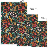 Colorful Snake Plant Pattern Area Rug