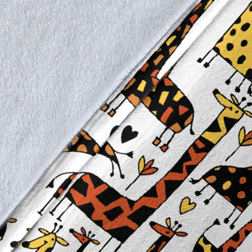 Giraffe Pattern Print Design 05 Premium Blanket
