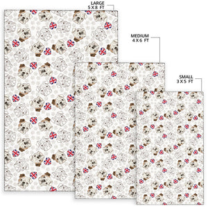 English Bulldog Pattern Print Design 01 Area Rug
