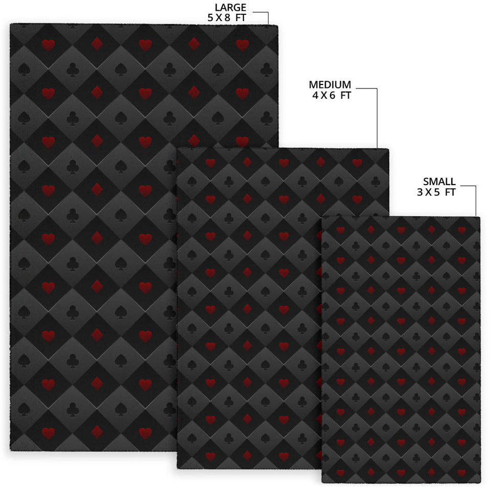 Casino Cards Suits Pattern Print Design 05 Area Rug