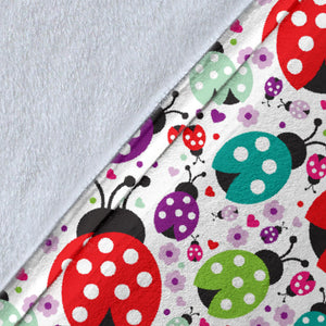 Ladybug Pattern Print Design 03 Premium Blanket