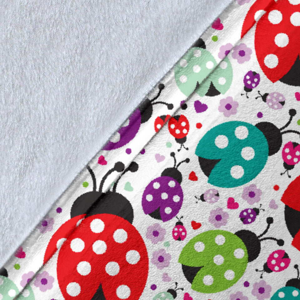 Ladybug Pattern Print Design 03 Premium Blanket